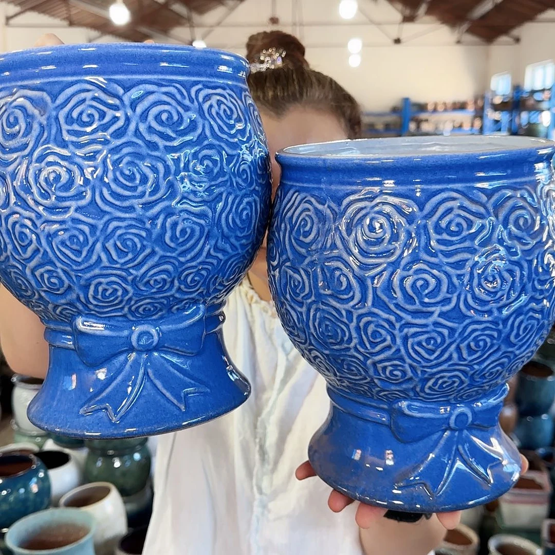 紫砂花盆高24口18