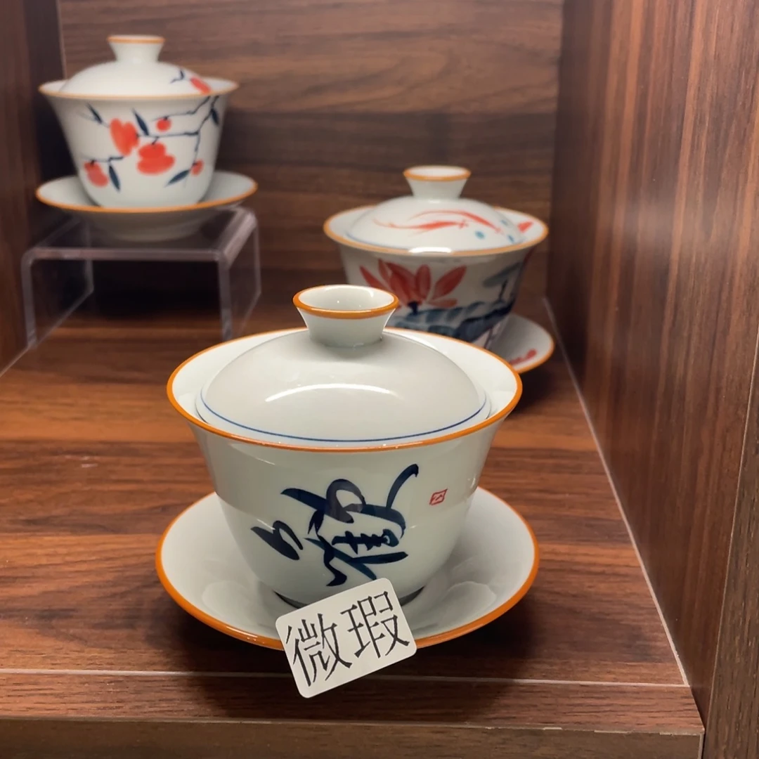 微瑕釉下彩纯手绘
