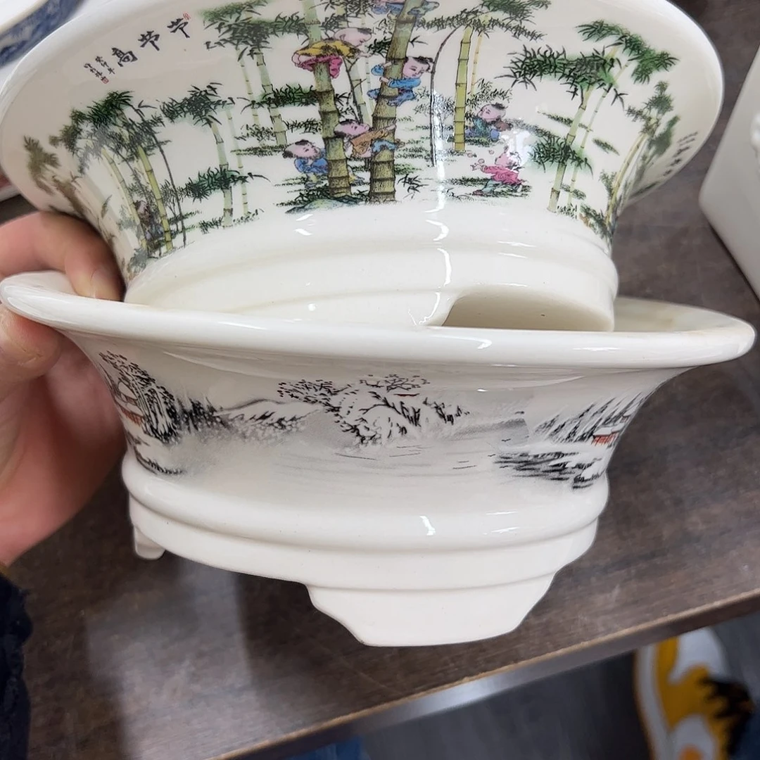 紫砂花盆673号瑕疵2个20/7.5cm福利