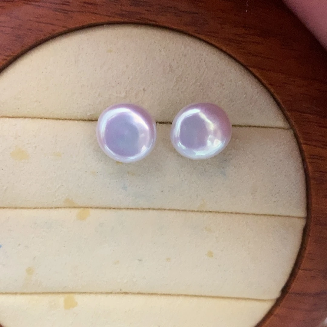 银S925镶嵌淡水珍珠耳饰