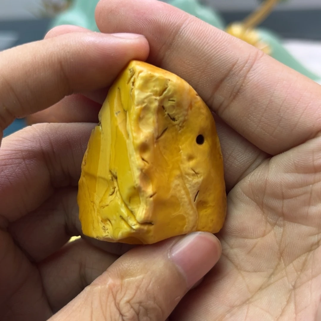 大***大未镶嵌定制琥珀蜜蜡原石不退不换