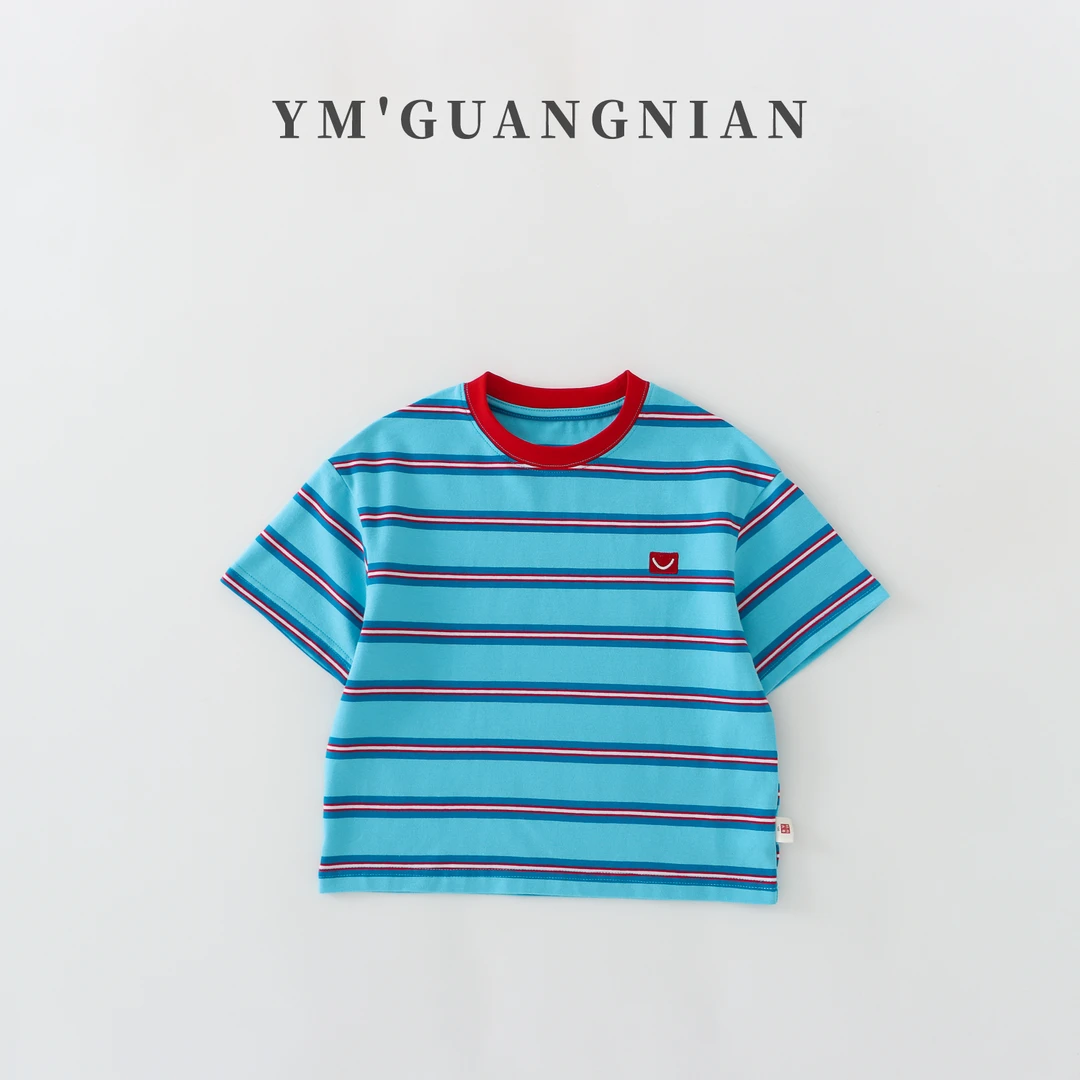 【幼棉光年】夏季男童圆领休闲薄款T恤卡通印花短袖1220277