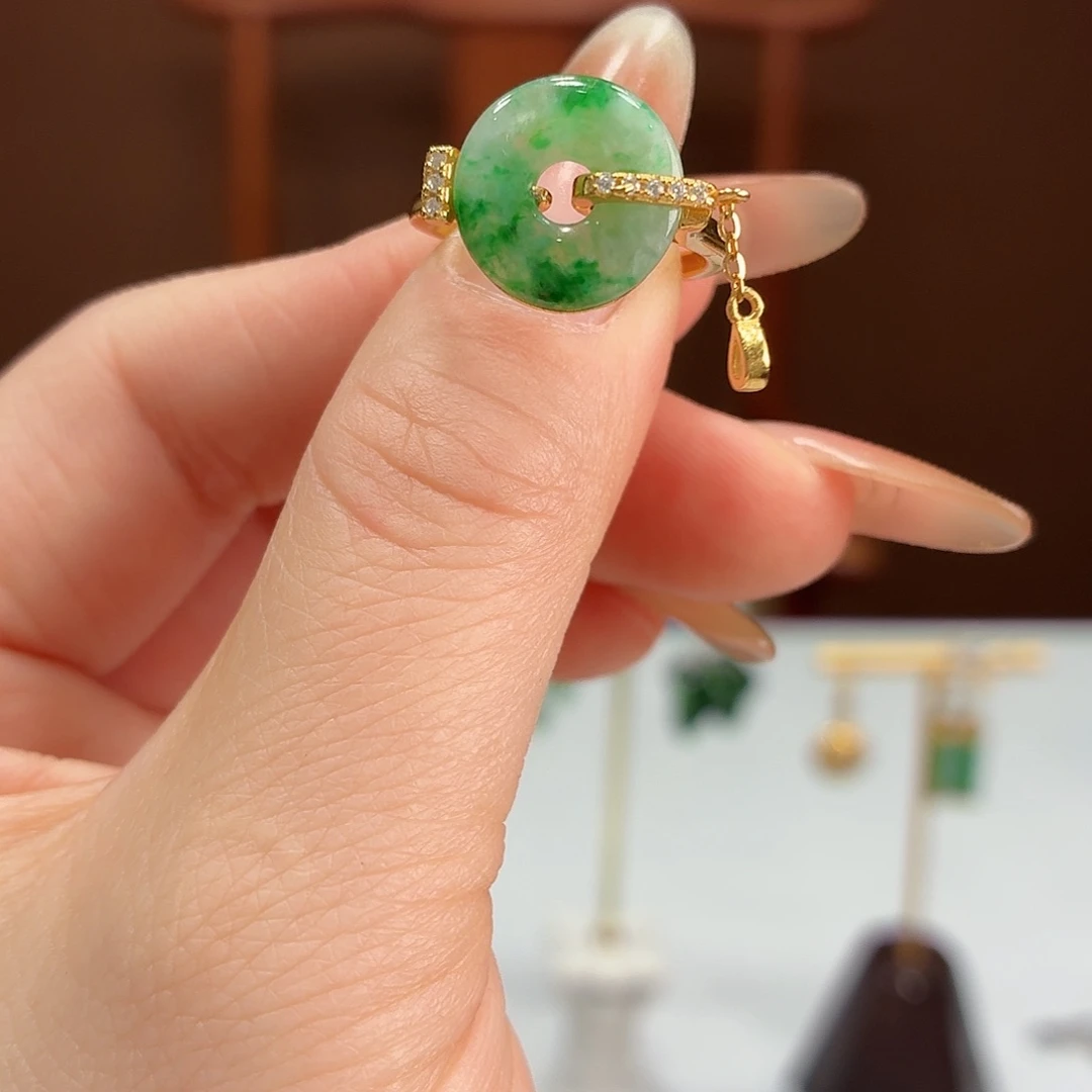 翡翠银S925镶嵌戒指