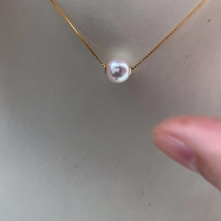 海水珍珠吊坠(赠链)18K金镶嵌8-8.5mm ak路路通