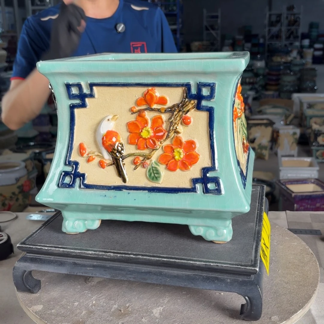 一风堂石湾花盆 内19*19微瑕