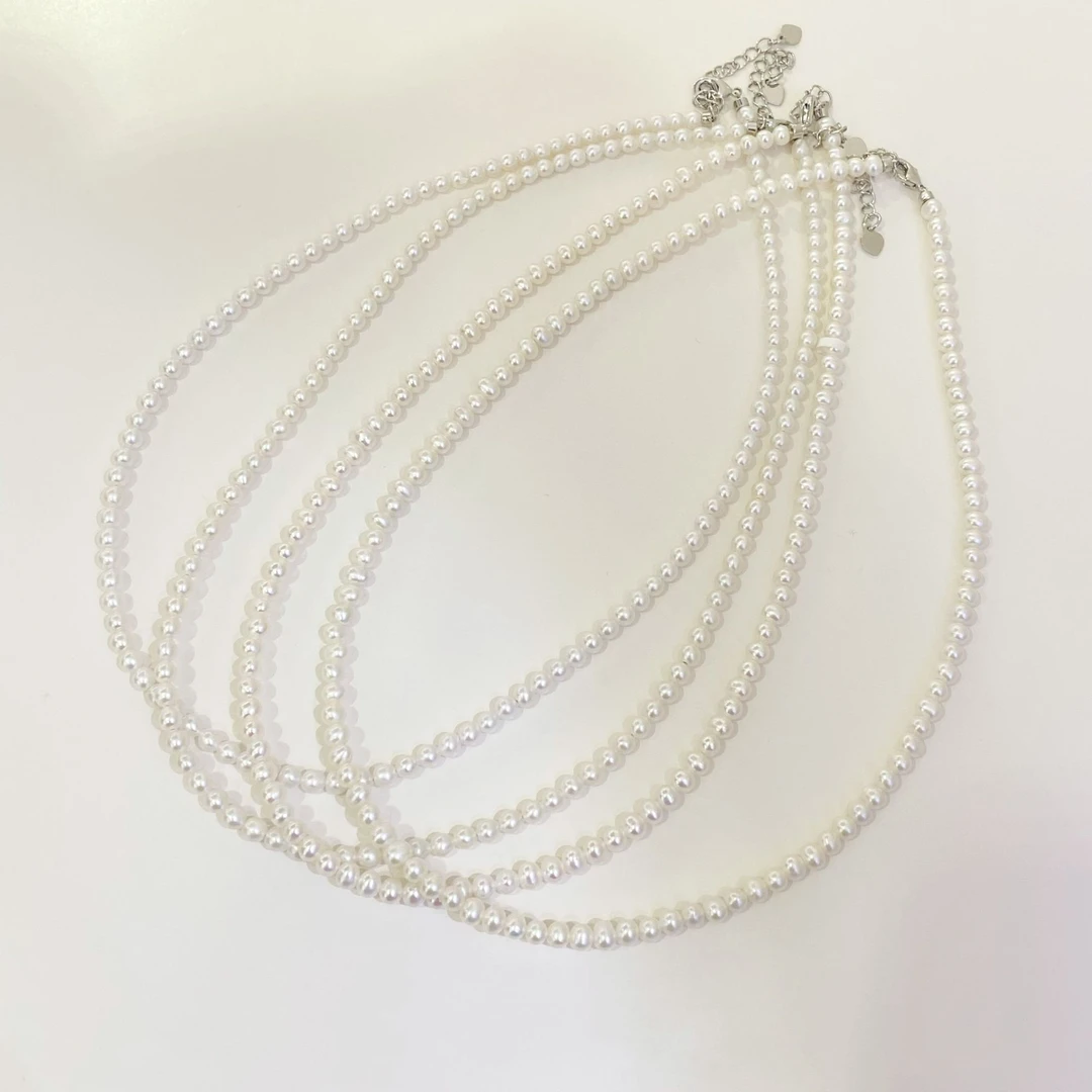 依俐西雅多样性发一A565小米珠3-4mm珍珠项链