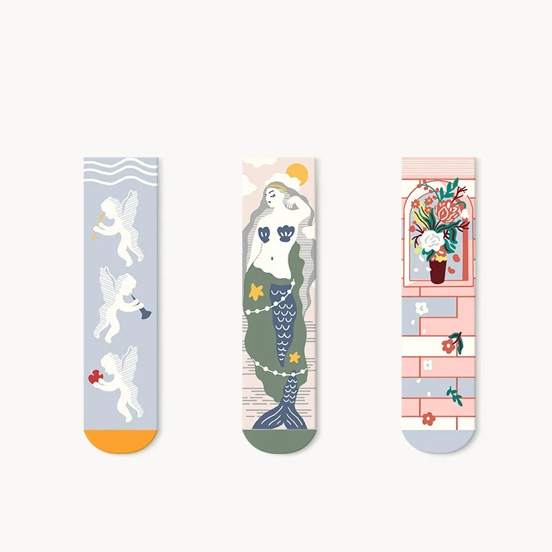 春秋新款中筒棉袜直板袜街头ins潮卡通天使百搭女袜创意袜子