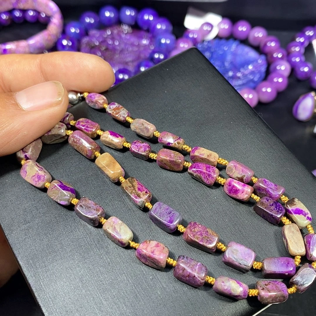 苏纪石（舒俱来）未镶嵌南非舒俱来樱花方糖随行项链