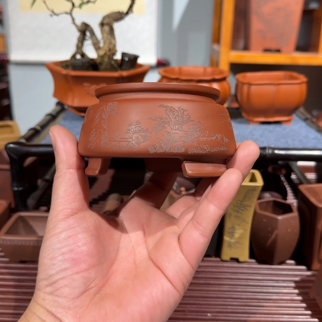 紫砂花盆原矿紫泥