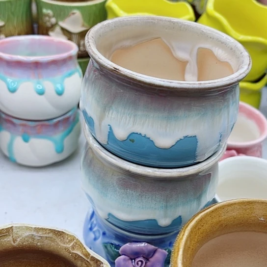 多肉绿植陶瓷花盆9.9包邮