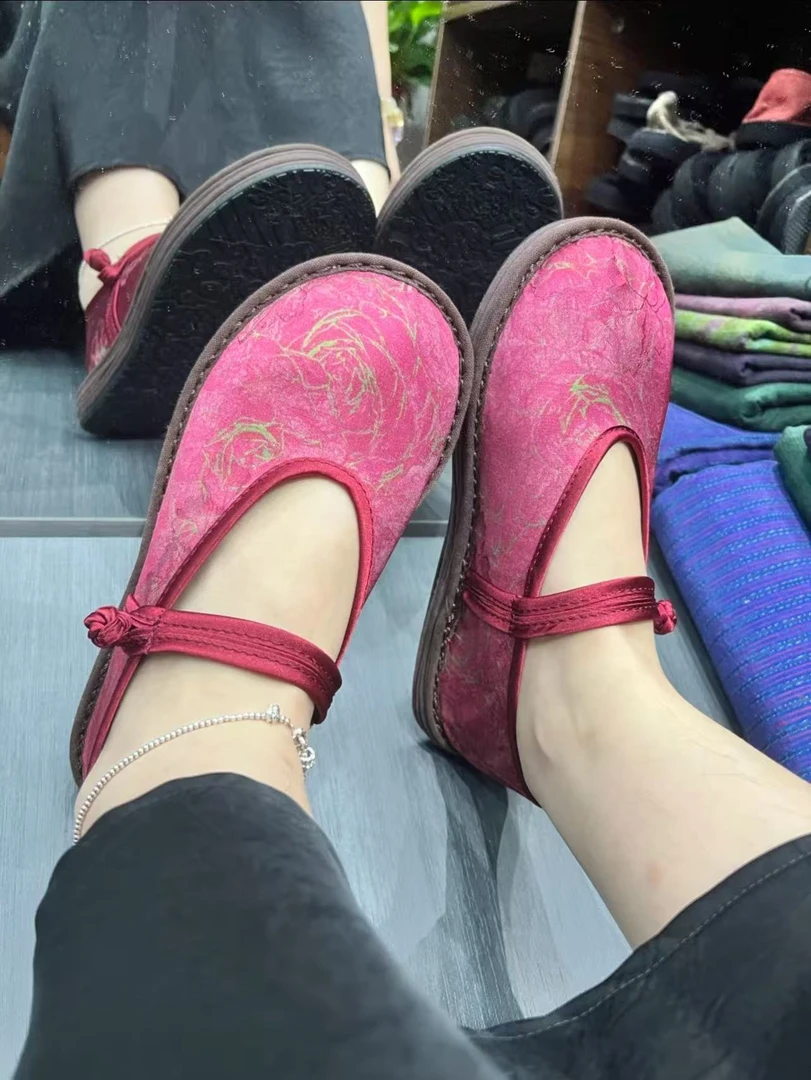 HT 原创品质手工定制 国色天香 千层底布鞋