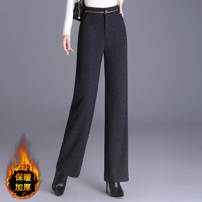 啄木鸟百搭窄版阔腿裤女2025年春秋新款高腰显瘦直筒休闲裤外穿时