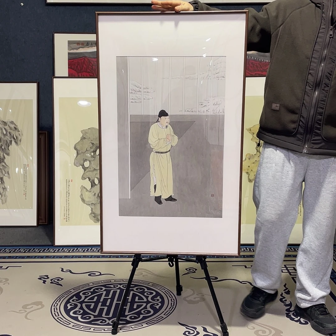 国画手绘画作品带框