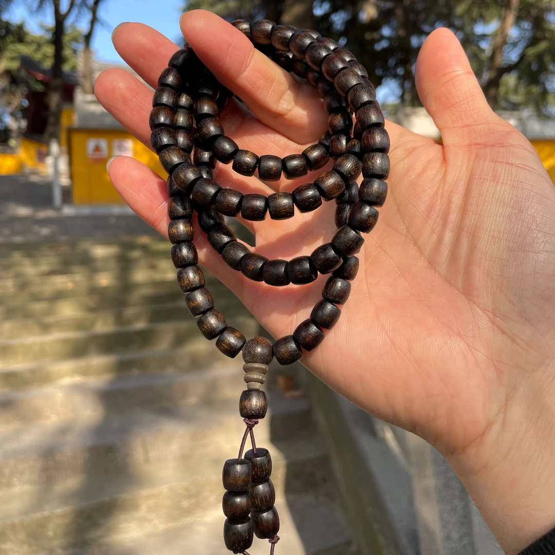 438沉木桶珠多圈手串