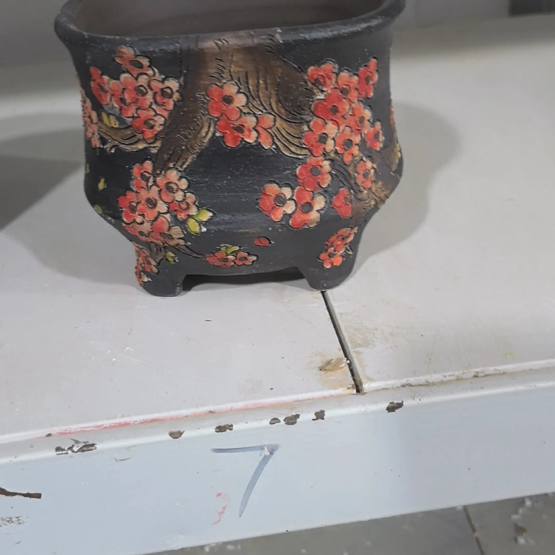 红泥花盆瑕疵处理的