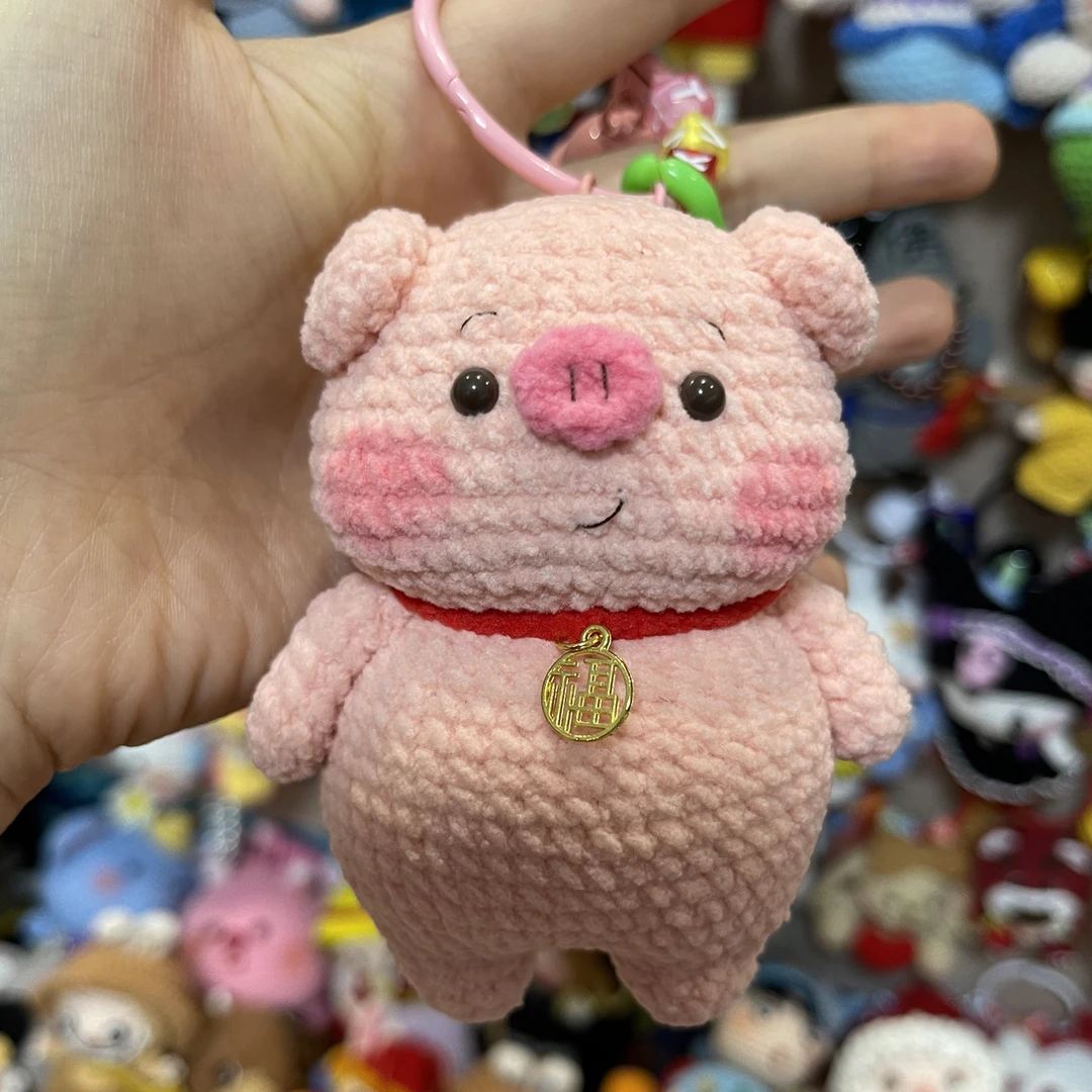 纯手工成品福气猪猪 钥匙扣挂件