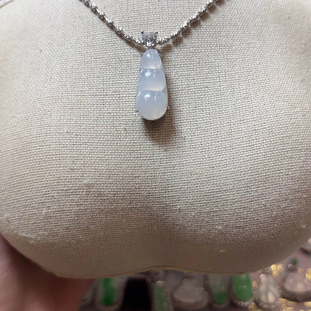 翡翠银S925镶嵌吊坠(不含链)