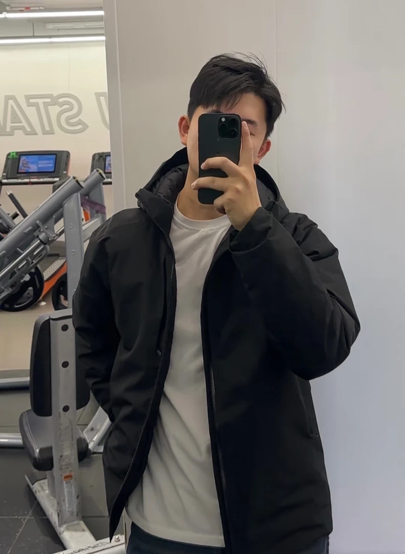 男女通用拒水抗风骑行外套防寒保暖连帽羽绒外套  茯苓