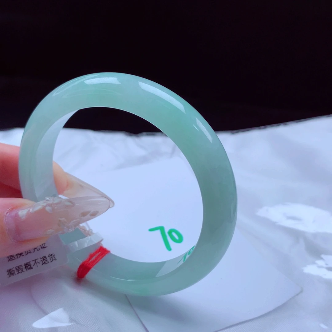 未镶嵌手镯翡翠天然缅甸翡翠A货手镯 70号