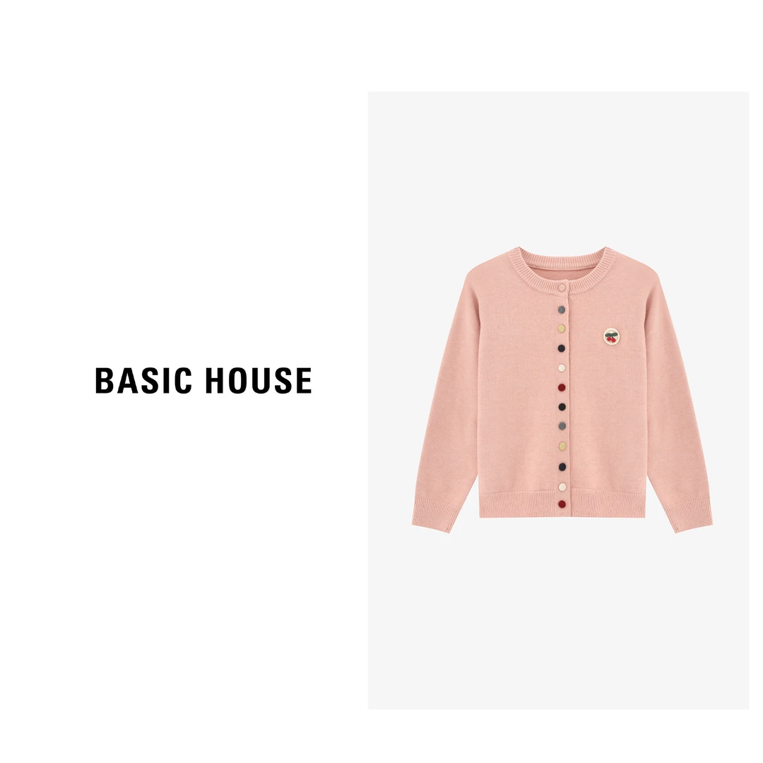 Basic House/百家好春季时尚短款百搭小香开衫毛衣B06245C5382