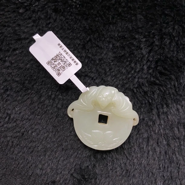 19F204 清 和田玉圆雕福寿双全