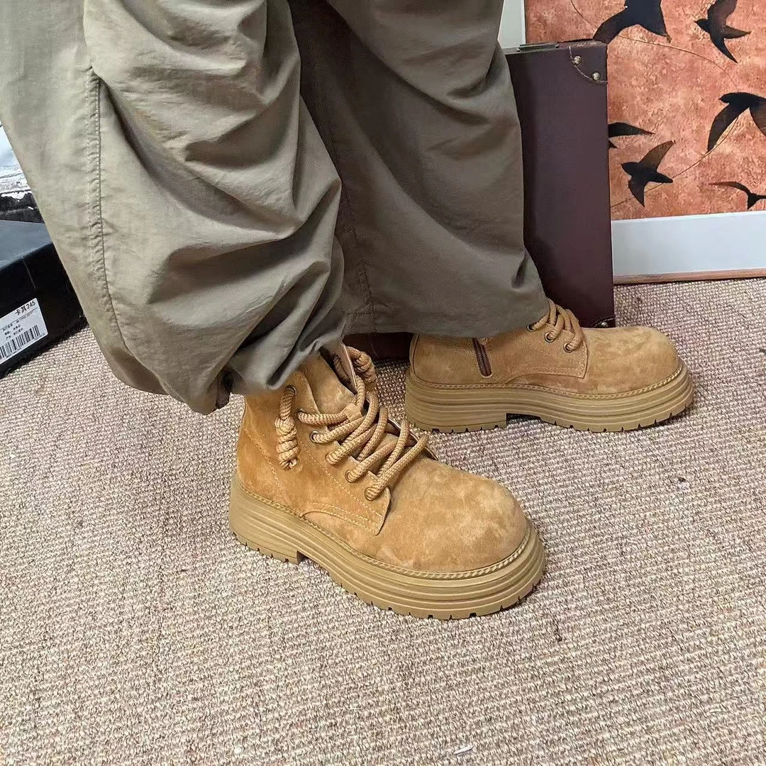 马丁靴男沙漠靴2025新款秋季情侣大黄靴英伦风高帮男鞋户外工装靴