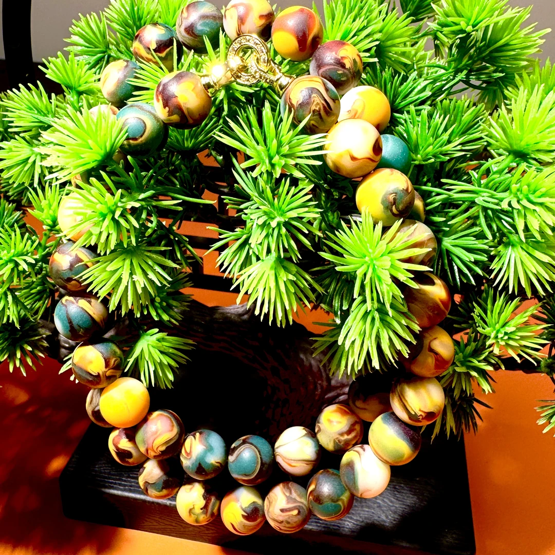 雪山重楼——多彩万物生圆珠时尚百搭项链毛衣链卡12mm-E074