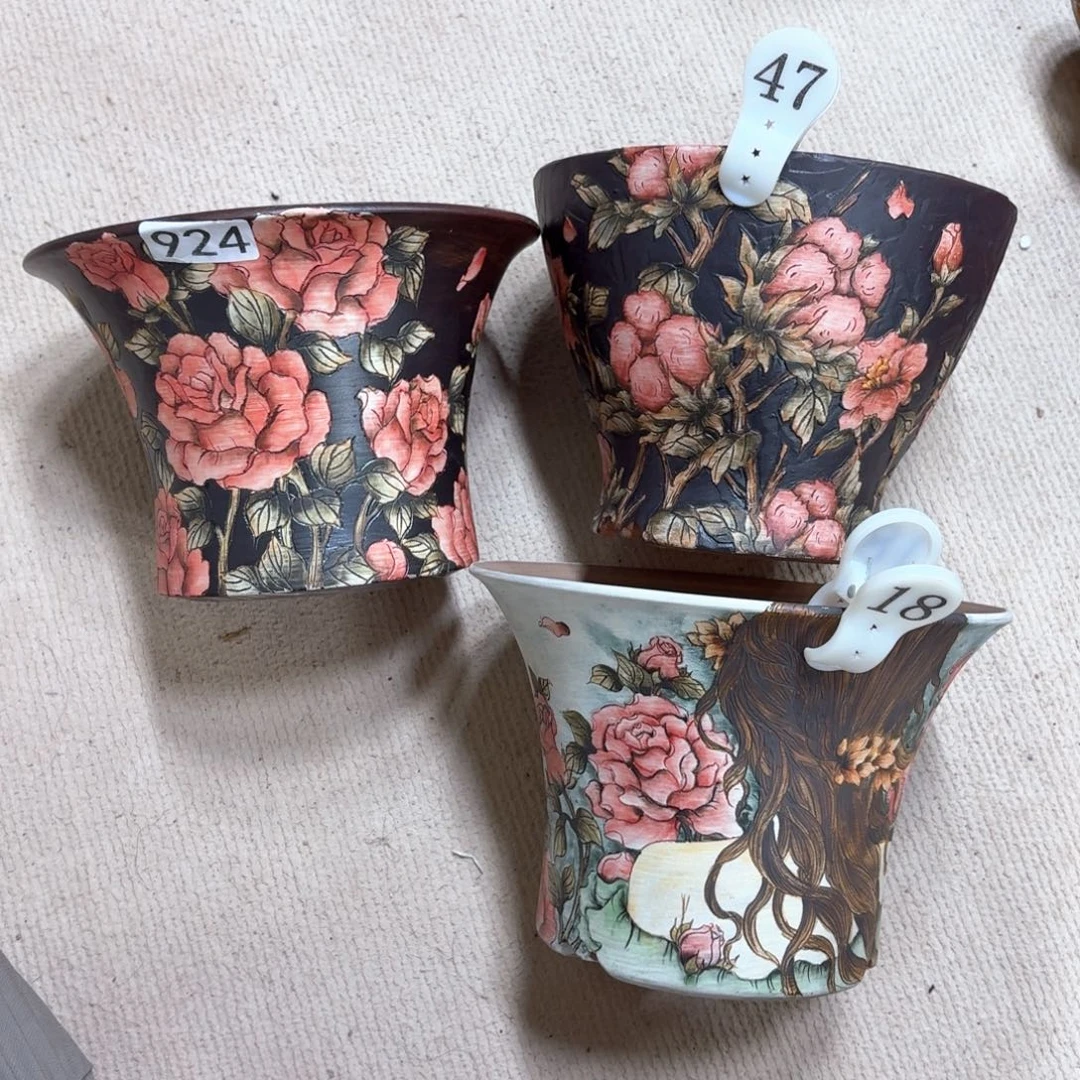 琳***肉紫砂花盆陶瓷多肉花盆精品
