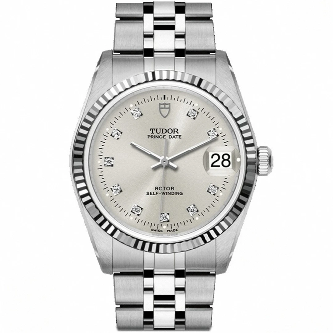 99新 TUDOR/帝舵 奢侈品/王子型m74034银盘钻刻34mm原钻单表