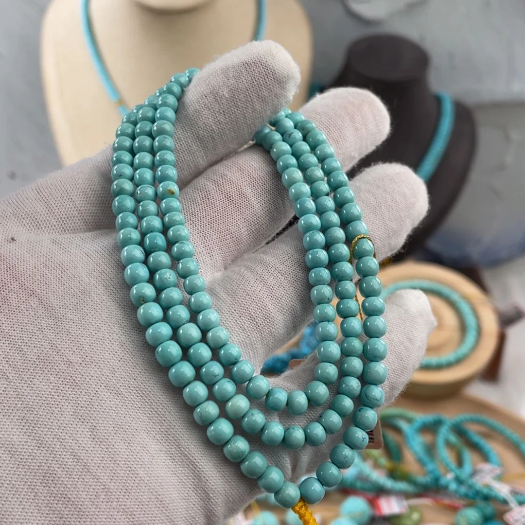 绿松石手链未镶嵌精品108卡4.8