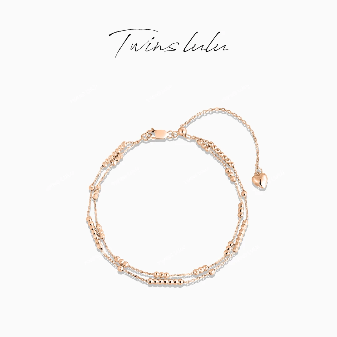 TWINS LULU 925银 镀k金 轻奢ins时尚简约双层串珠手链TSS7696