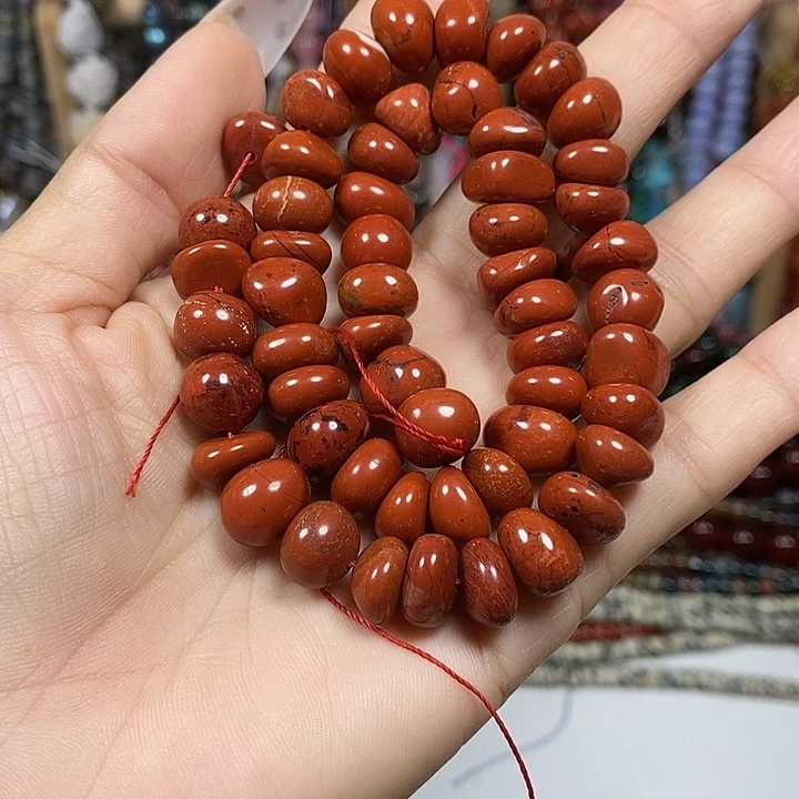 玛瑙/玉髓未镶嵌珠宝半成品天然红条糖豆