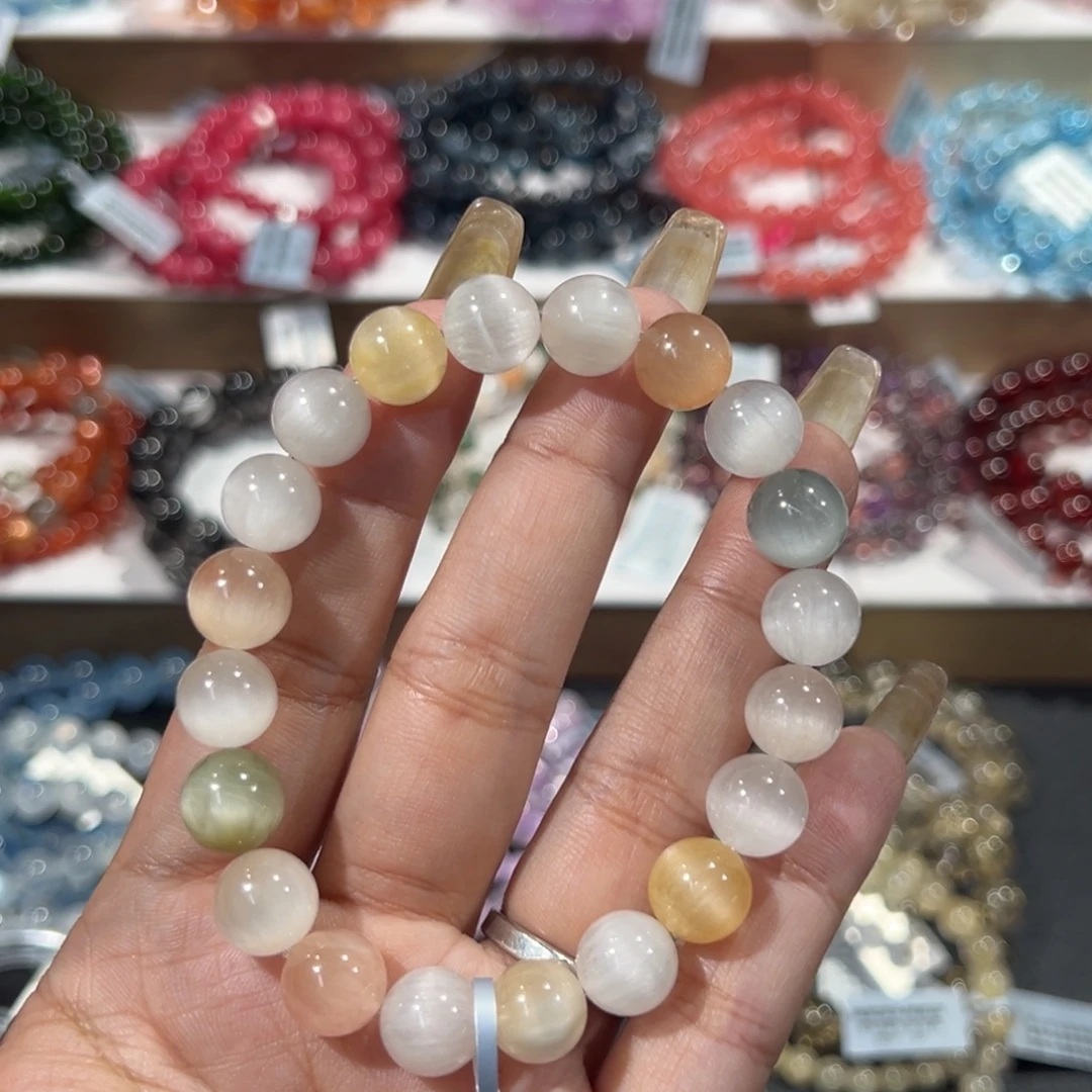 未镶嵌水晶手串收藏级猫眼彩兔毛10mm