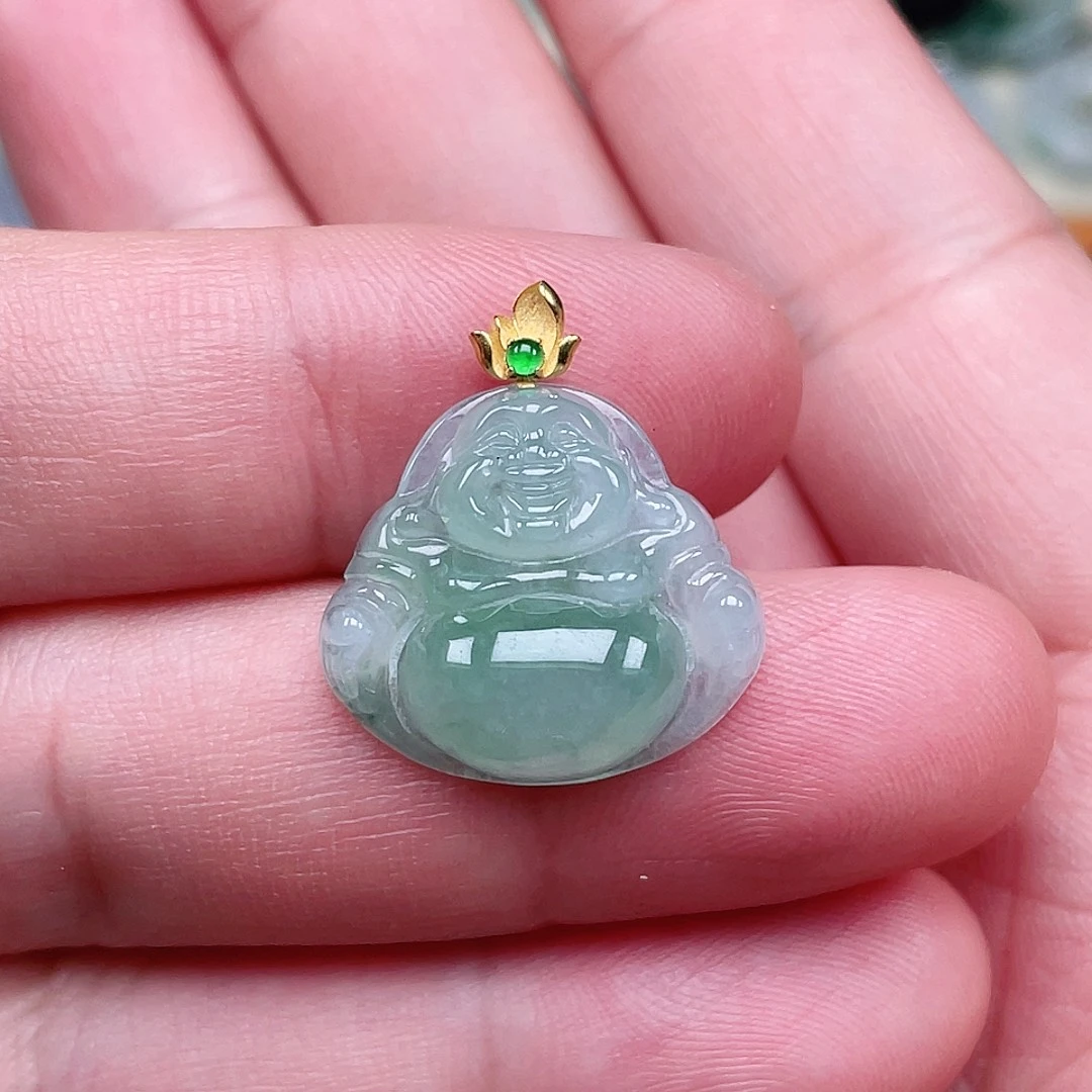 翡翠未镶嵌颈饰佛公