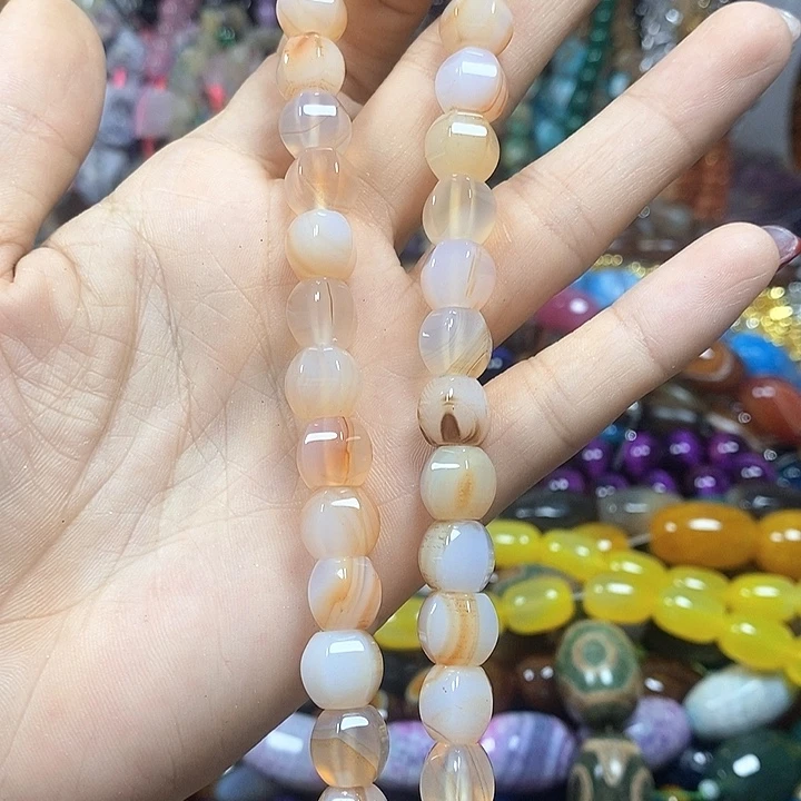 未镶嵌玛瑙/玉髓珠宝半成品玛南瓜珠卡10mm