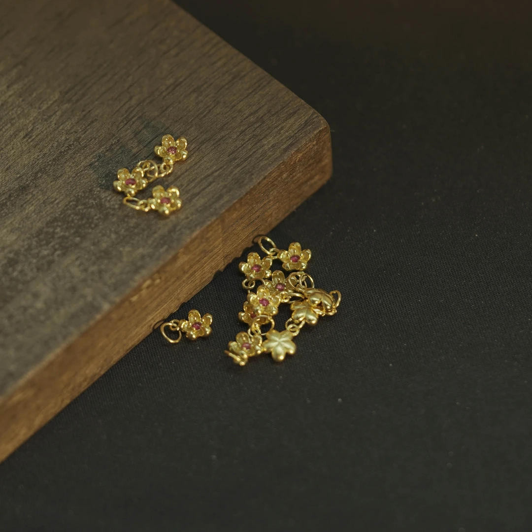 925银银制品 【发1个】7mm+银饰散珠DIY文玩珠宝PJ177