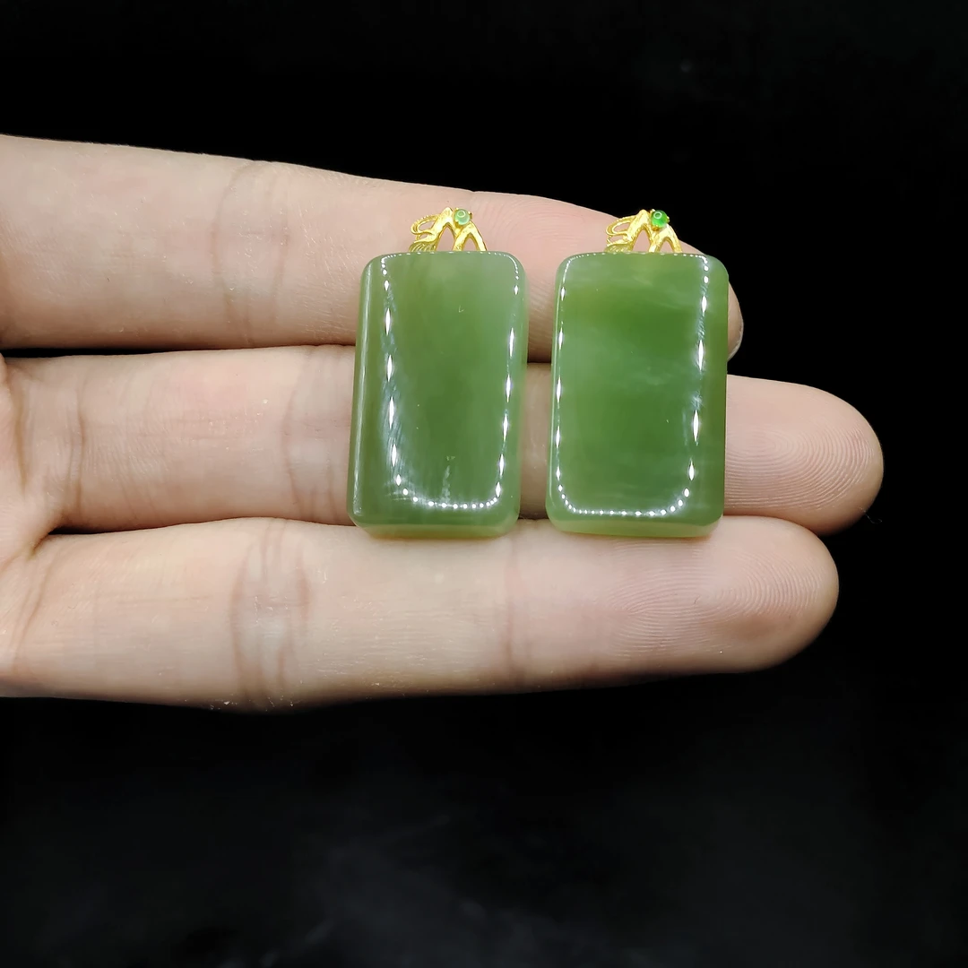 18k金和田玉无事牌吊坠赠链HA1【多样性发其一】约25-15-5mm