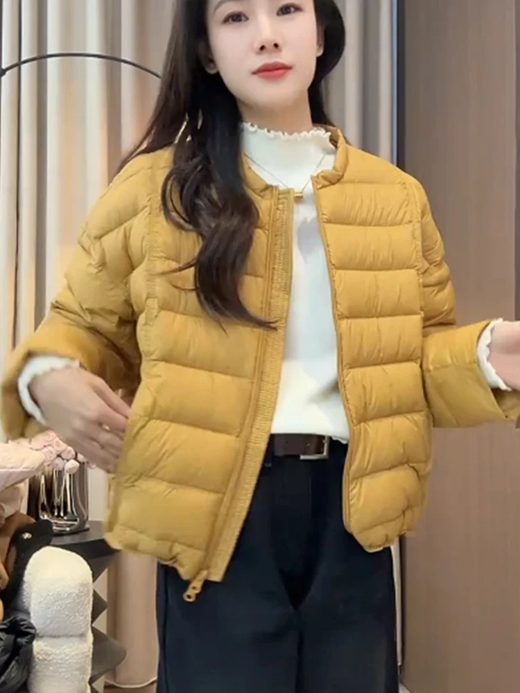2025冬季新款韩版宽松显瘦百搭圆领长袖棉服女高级感面包服外套潮