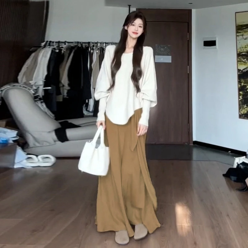 5865法式独特绝美慵懒风连衣裙子女早春小个子针织毛衣半裙