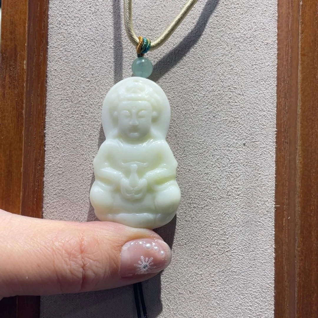 蓝田玉（蛇纹石化大理石玉）颈饰未镶嵌三*