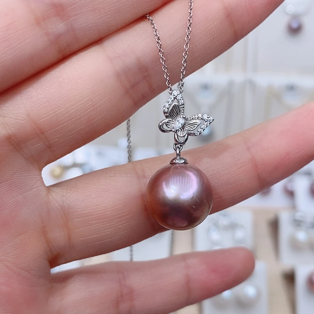 淡水珍珠银S925镶嵌颈饰