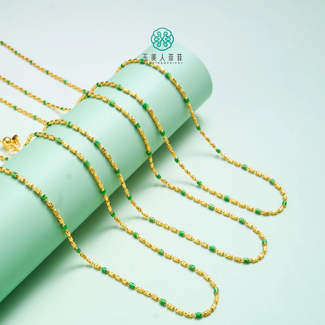 链子925银 玉美人菲菲^S925双色渐变爱心调节链20寸/多样性发一