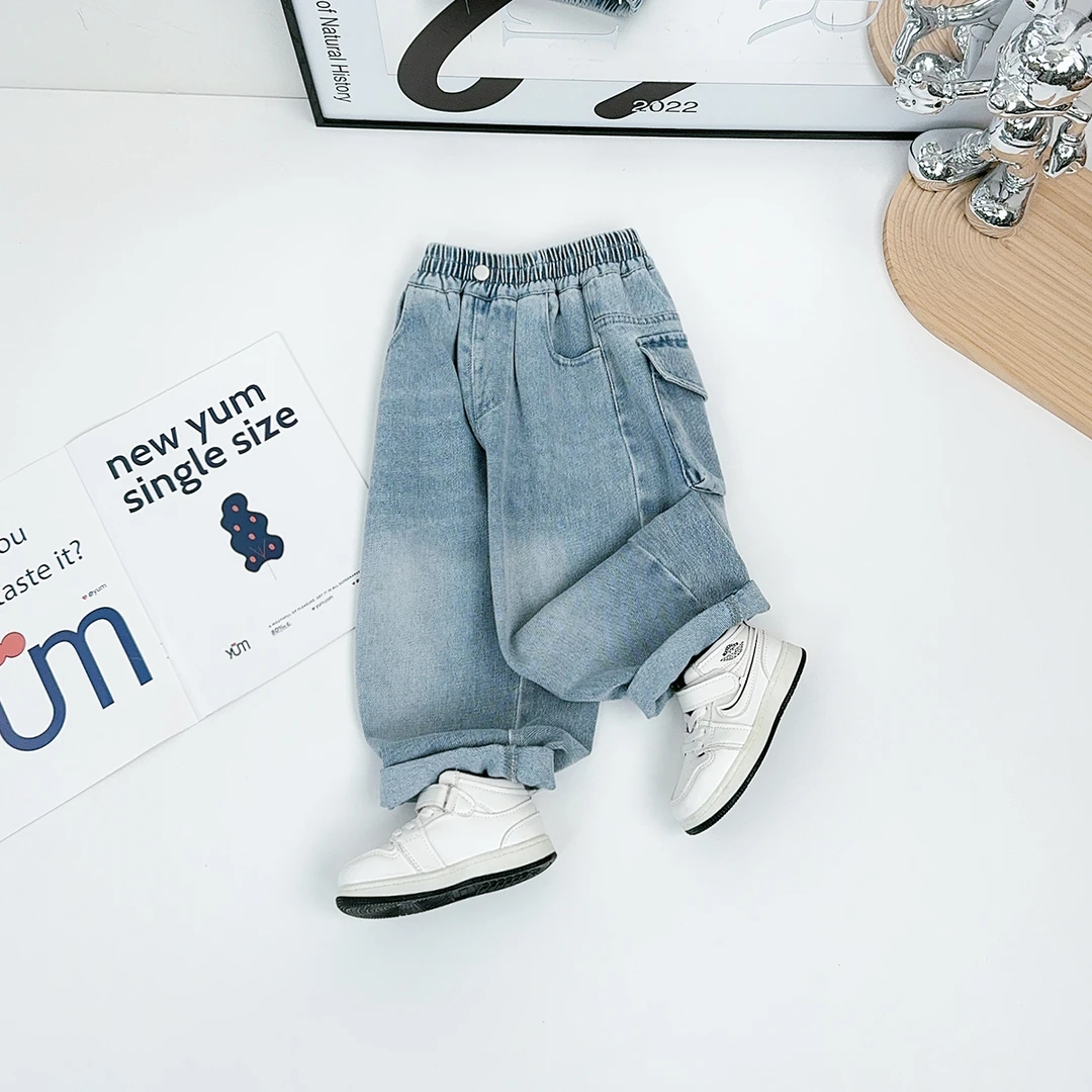 男童裤子春夏款儿童直筒牛仔裤2025新款潮 LL65013 悠悠童话童装