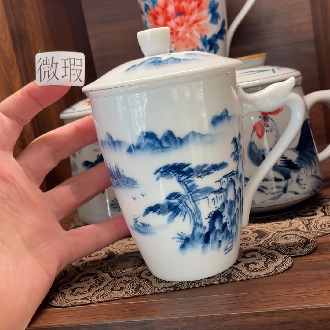 釉下手绘茶具微瑕