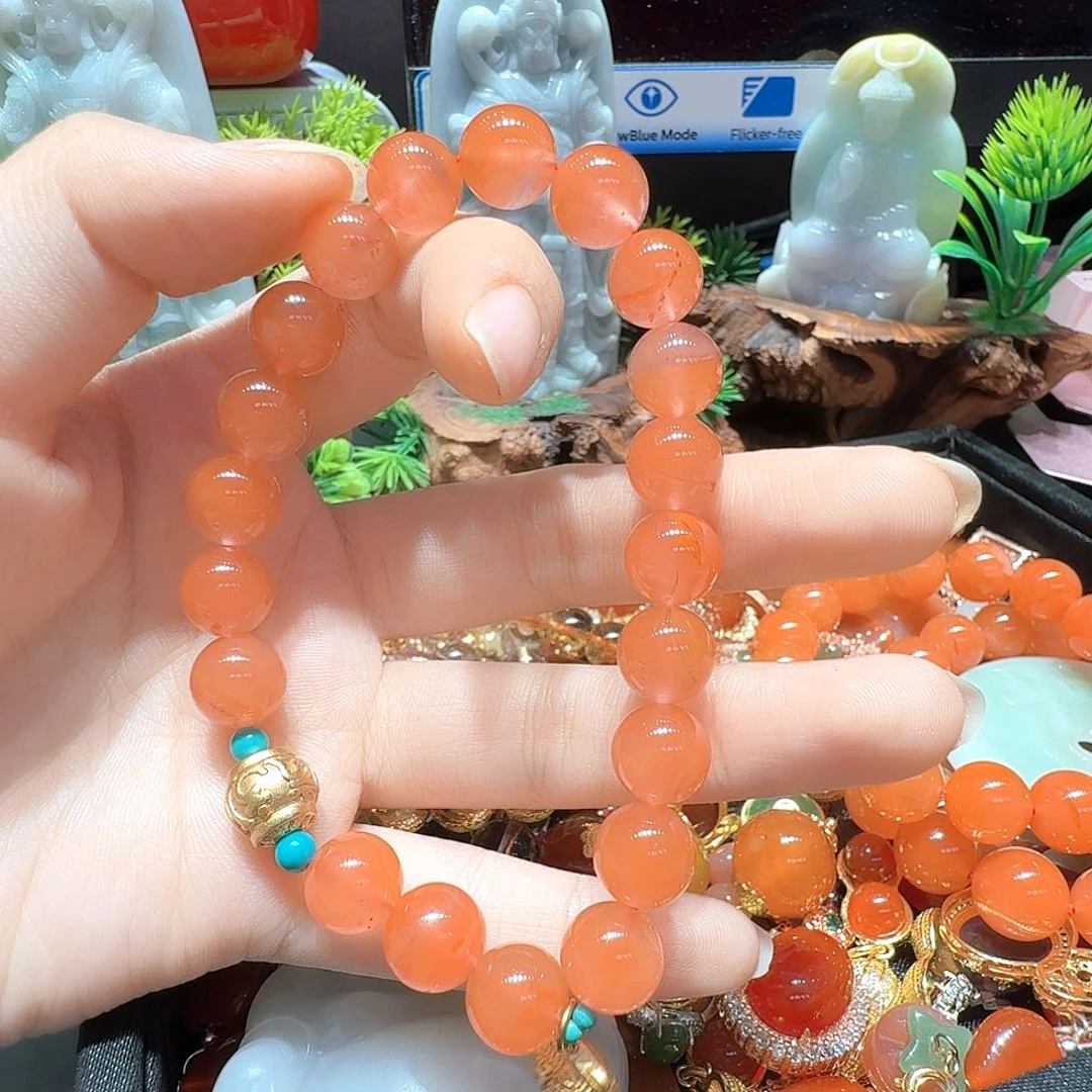 手链银S925镶嵌南红玛瑙天然南红手串