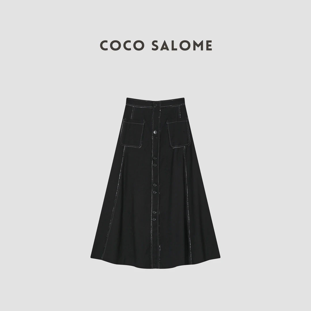 COCO SALOME⒂【6660】2024女款重工休闲直筒裙6660