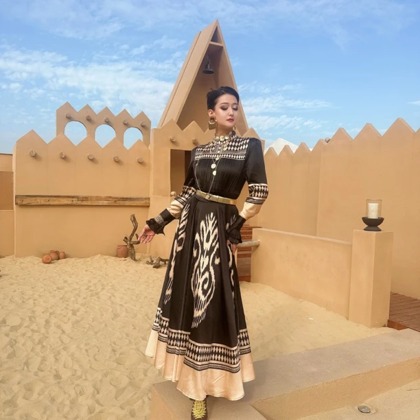 G&PARI（希腊美人）高级感气质设计感显瘦收腰大摆连衣裙