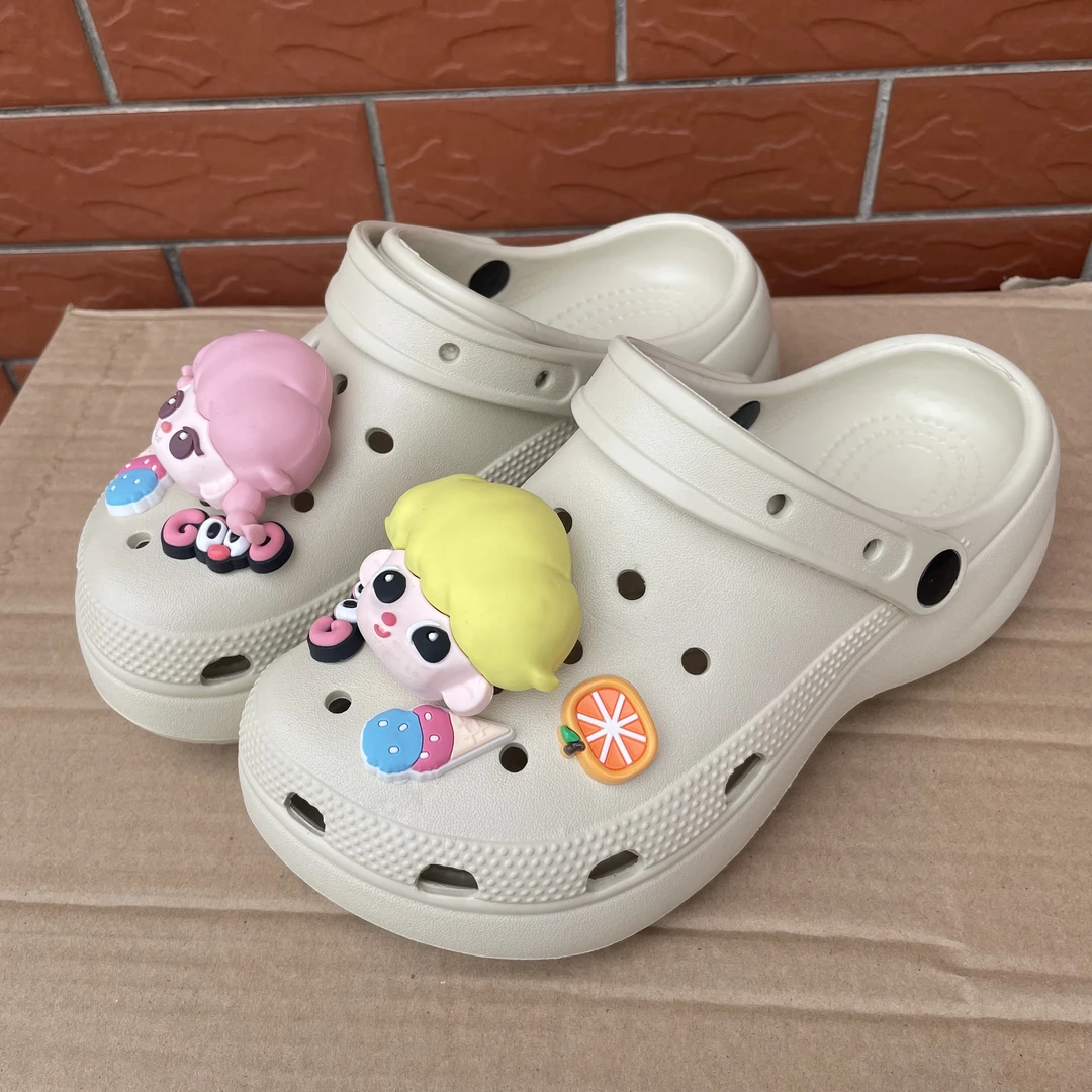 云朵洞洞鞋女外穿冬季新款包头拖鞋女士防滑增高厚底网红3