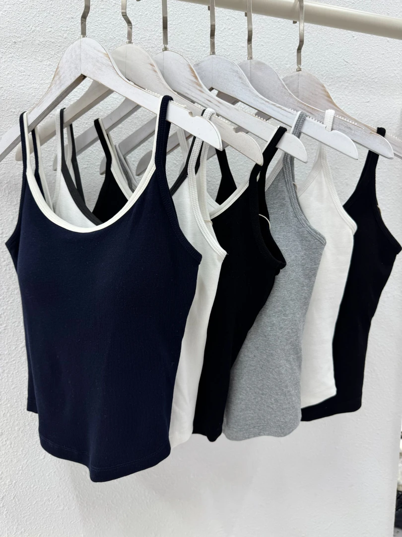 【美背】8102春款美背性感撞色细肩带时尚舒适透气吊带长款美背