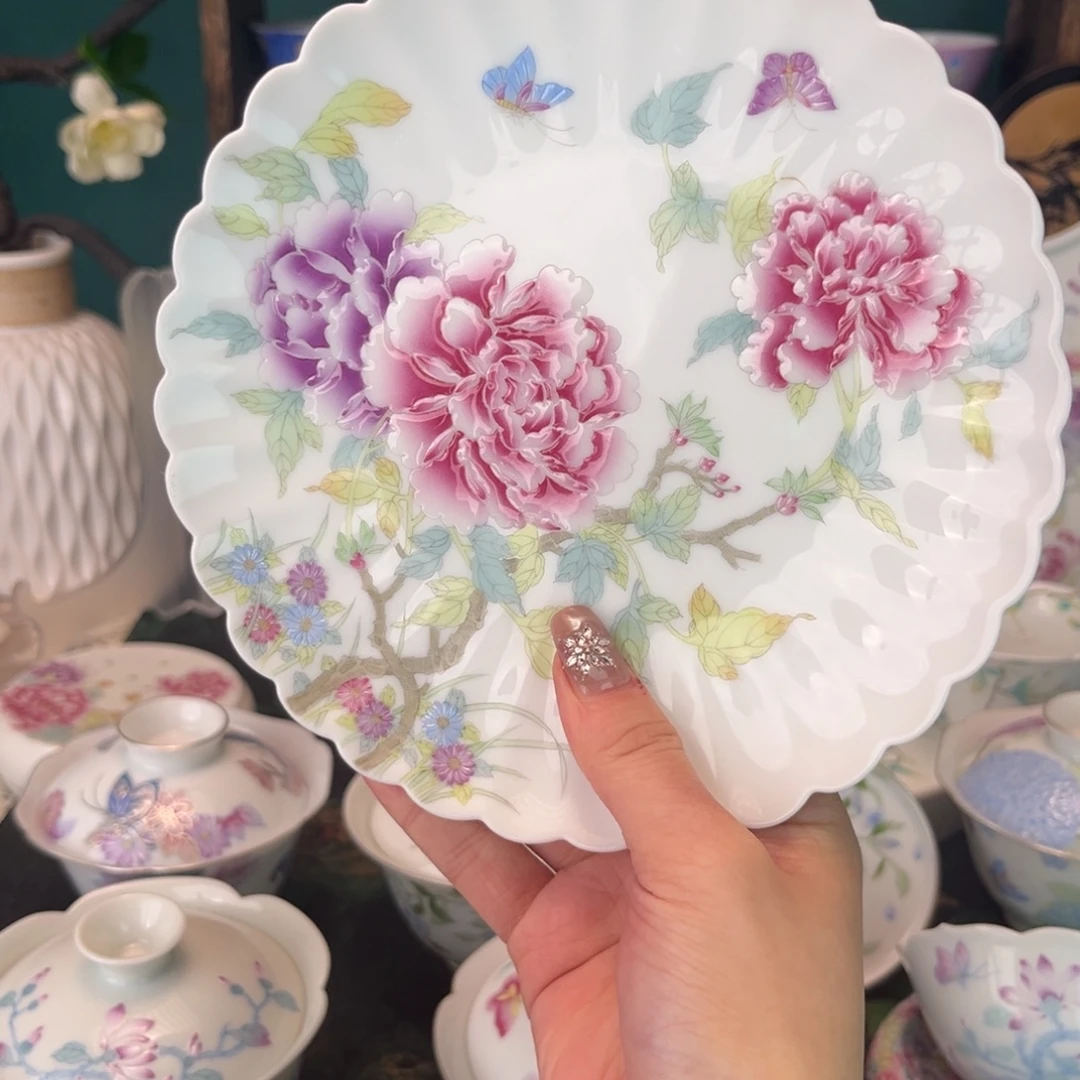 摆件陶景德镇陶瓷手绘茶杯